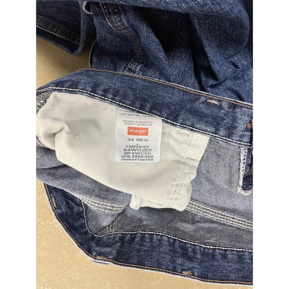 Wrangler Carpenter Denim Shorts Men’s 34 Blue Jean Jorts Workwear Utility Hammer - Picture 3 of 4